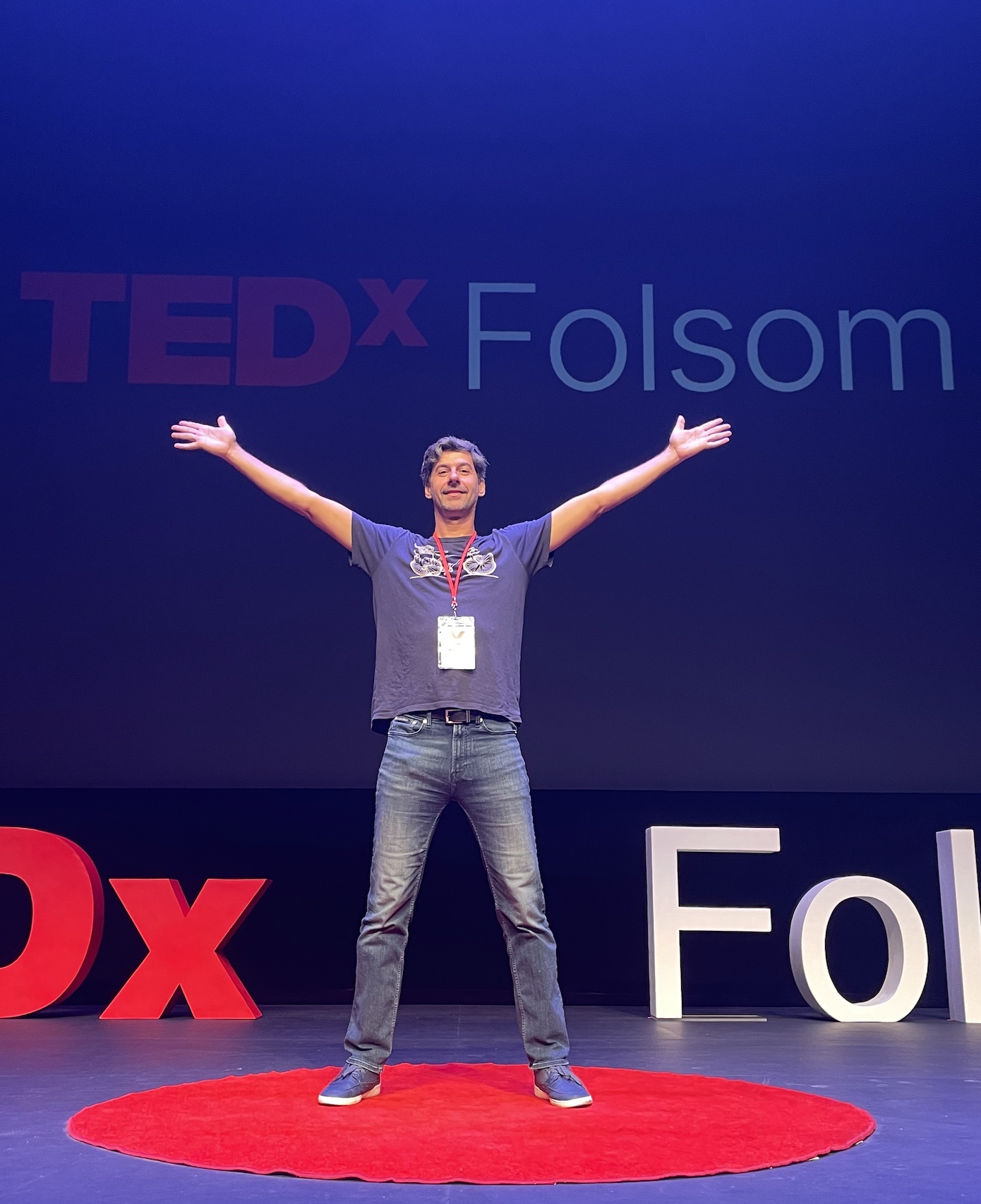 Nik Popgeorgiev on stage at TEDxFolsom